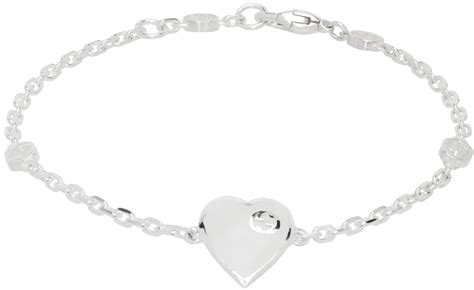 ssense gucci bracelet|Gucci: Silver Heart Interlocking G Bracelet .